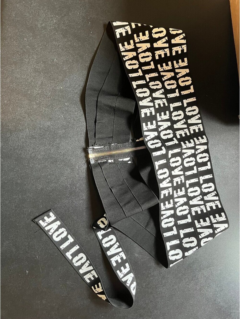 Goth Punk Wide Corset Belt Distressed LOVE text Waist Cincher Elastic Streetwear